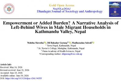 Empowerment or Added Burden? A Narrative Analysis of Left-Behind Wives in Male Migrant Households in Kathmandu Valley, Nepal