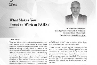 What Makes You Proud to Work at PAHS?